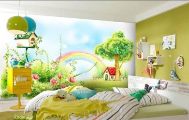 Фотообои для детской комнаты Сказочная поляна в интерьере